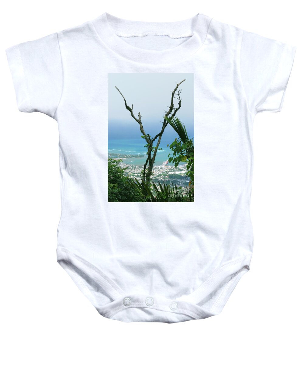  Baby Onesie featuring the photograph My Favorite Wishbone between a mountain and the beach by Heather Kirk