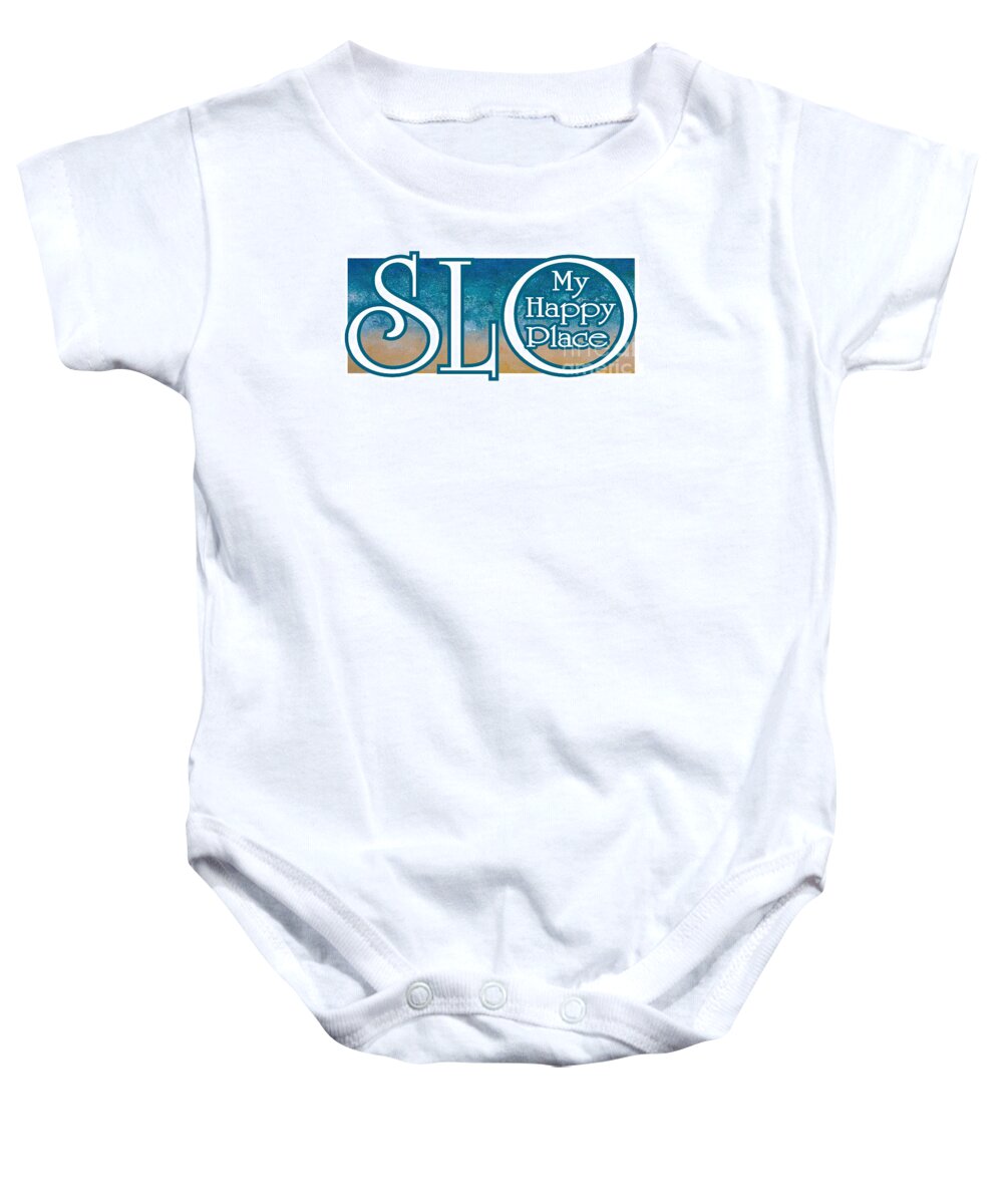 Slo Baby Onesie featuring the digital art My Happy Place by Shelley Myers