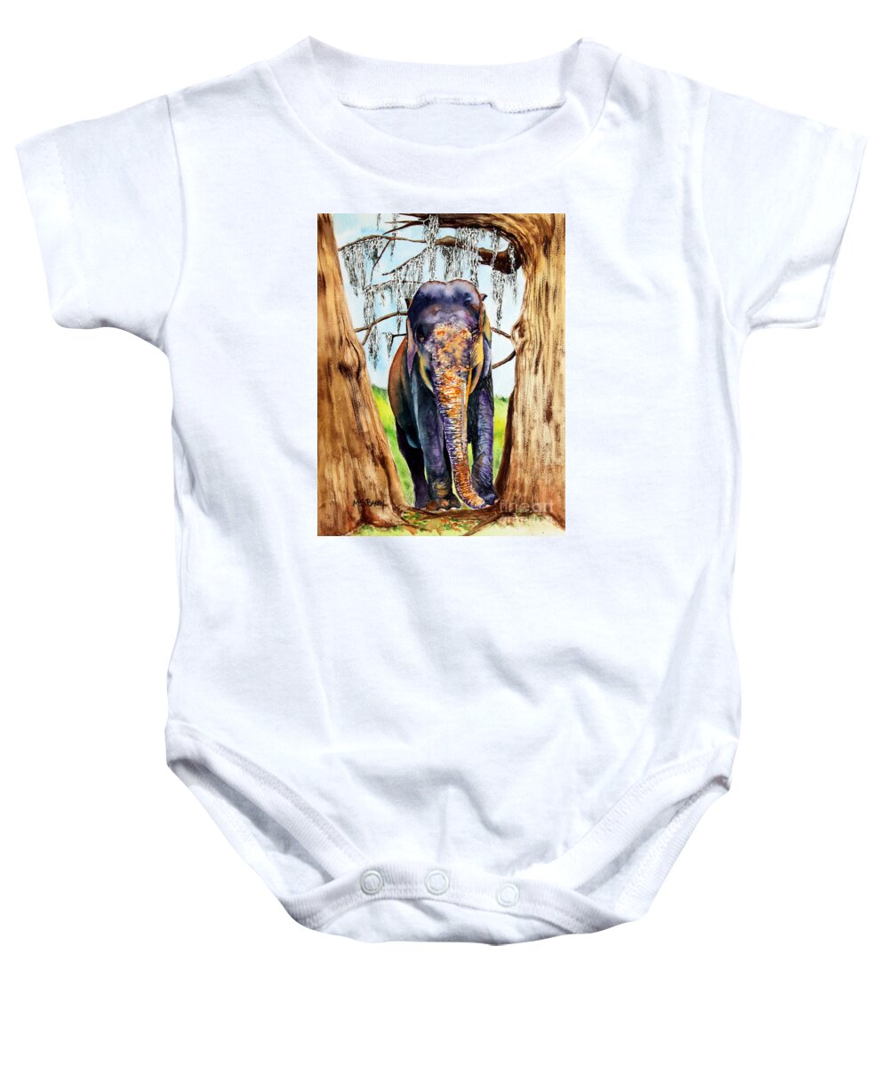 Elephant Baby Onesie featuring the painting Mysore by Maria Barry