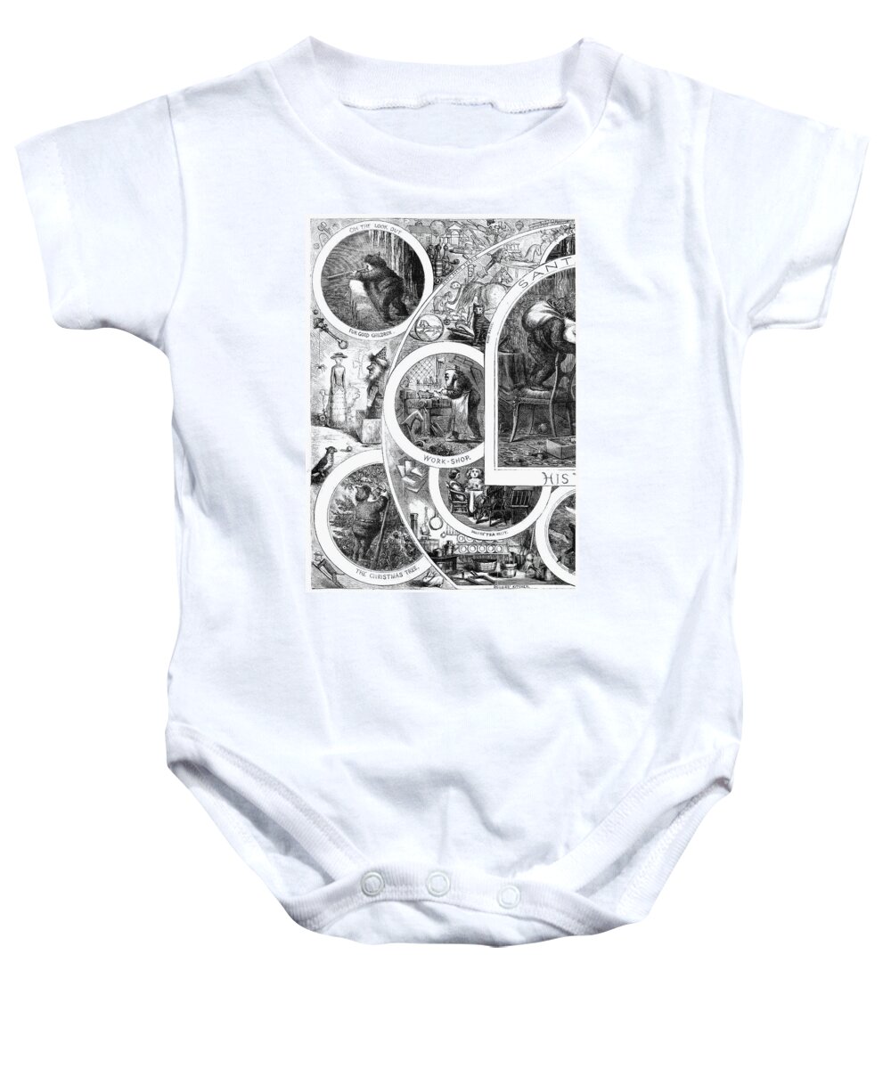 1866 Baby Onesie featuring the photograph Nast: Santa Claus, 1866 by Granger