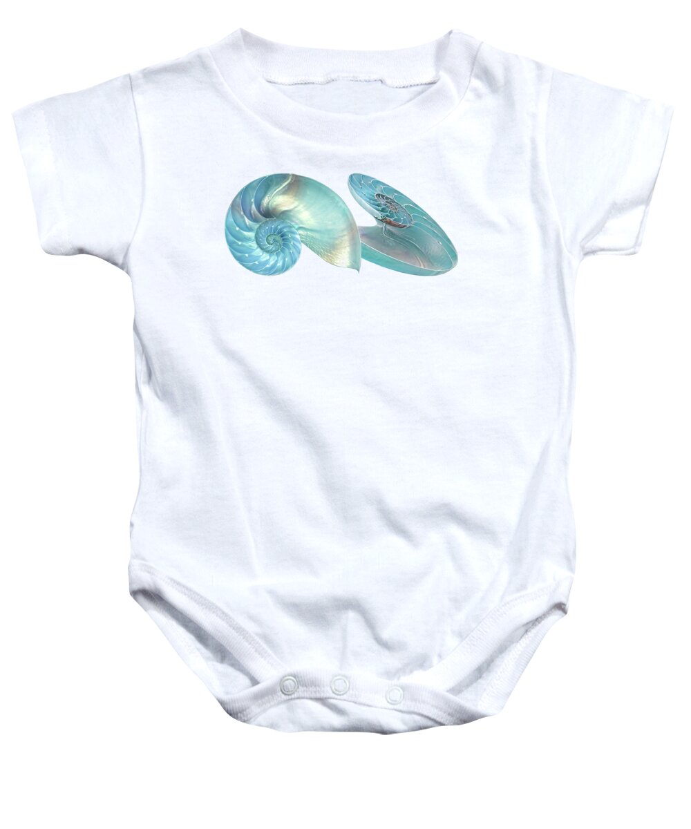 Nautilus Shell Baby Onesie featuring the photograph Nautilus Jewel Of The Sea by Gill Billington