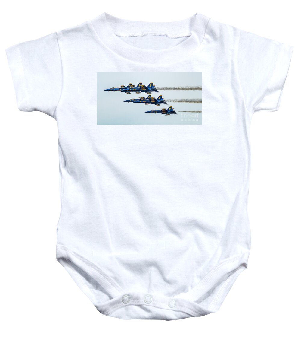 Air Baby Onesie featuring the photograph Navy Blue Angels by Nick Zelinsky Jr