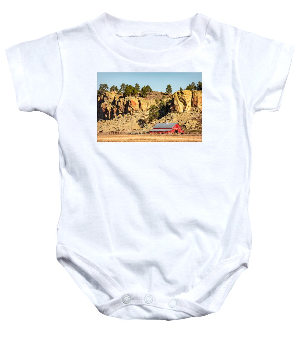 Ryegate Baby Onesie featuring the photograph Nestled Along the Cliffs by Todd Klassy
