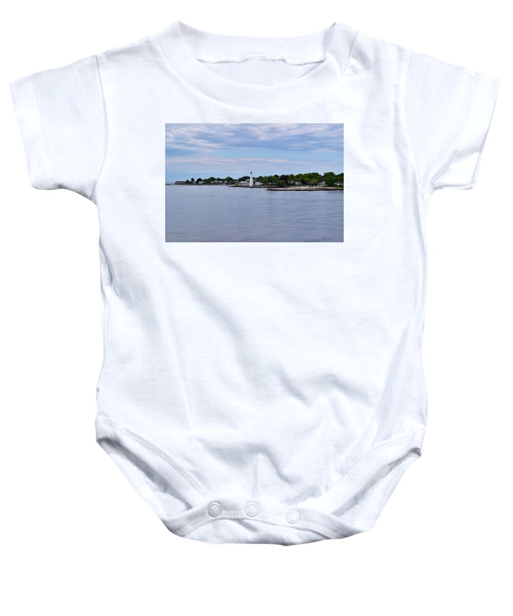 Lighthouse Baby Onesie featuring the photograph New London Harbor Lighthouse by Nicole Lloyd