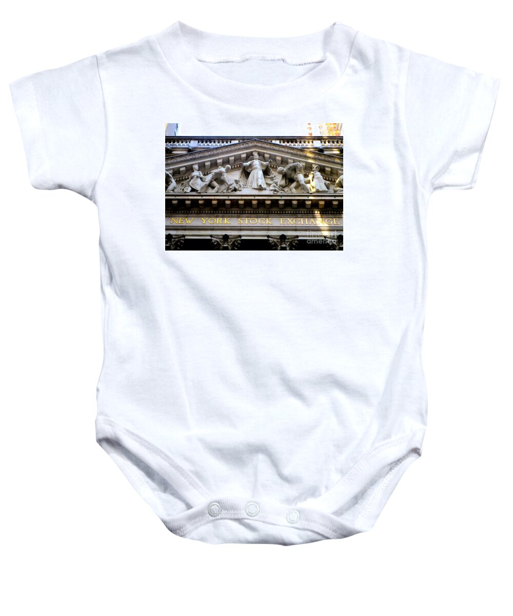 New York Baby Onesie featuring the photograph New York Stock Exchange 2 by Randall Weidner