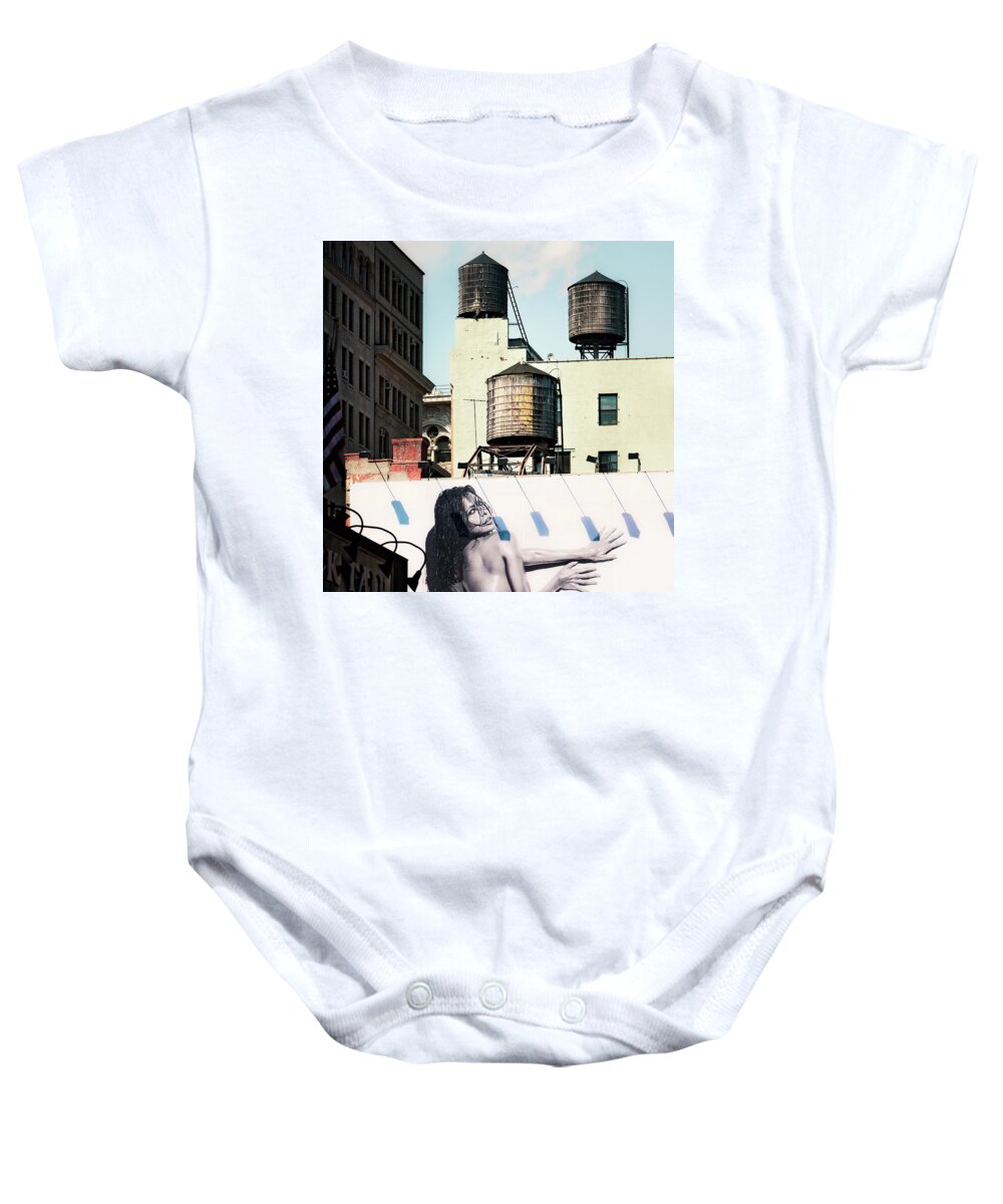 Water Towers Baby Onesie featuring the photograph New York water towers 15 by Gary Heller