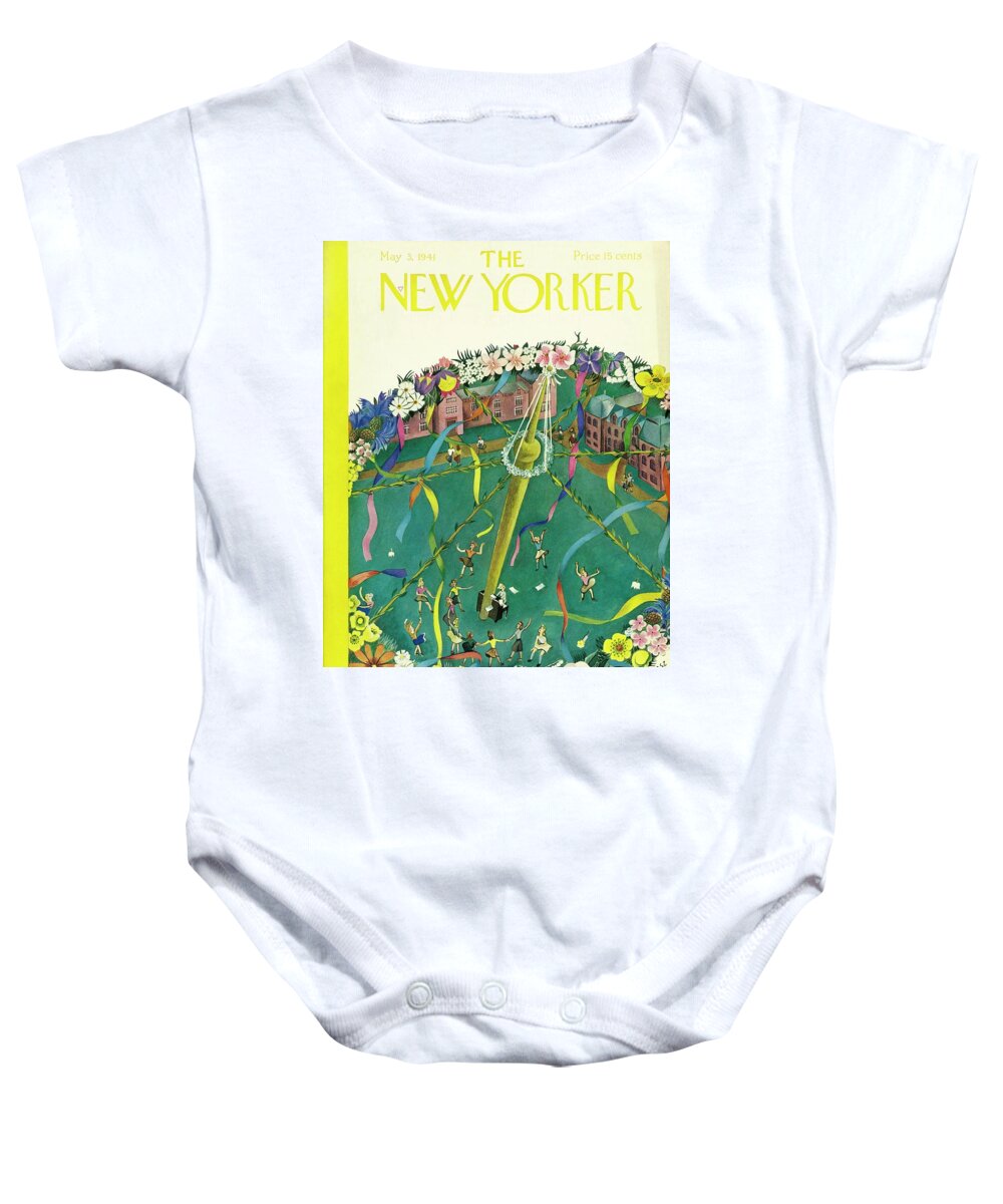 Spring Baby Onesie featuring the painting New Yorker May 3 1941 by Ilonka Karasz