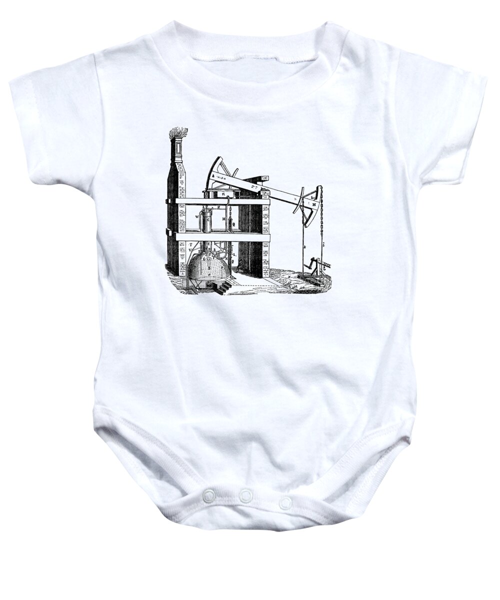 Science Baby Onesie featuring the photograph Newcomen Atmospherical Steam Engine by Science Source