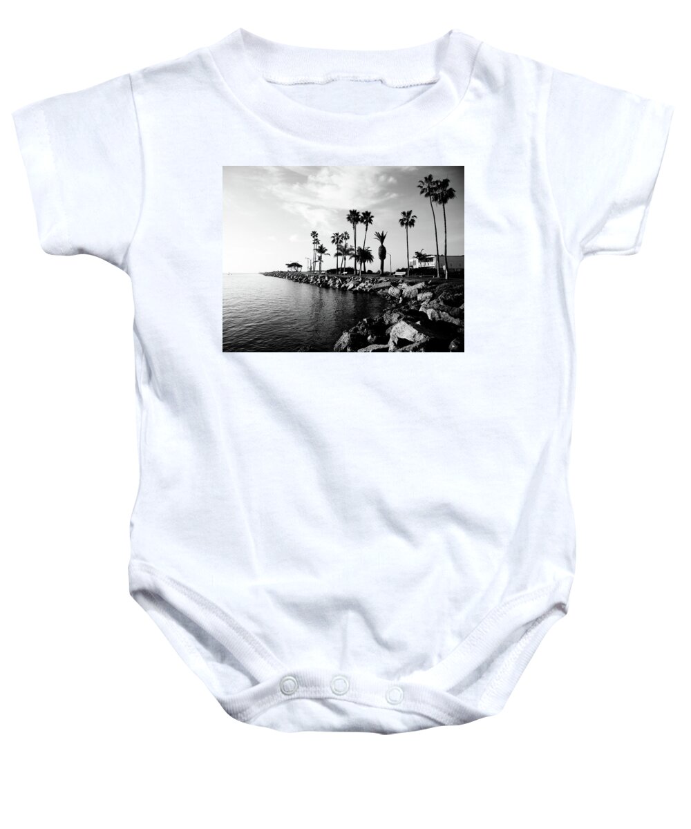 Balboa Peninsula Baby Onesie featuring the photograph Newport Beach Jetty by Paul Velgos