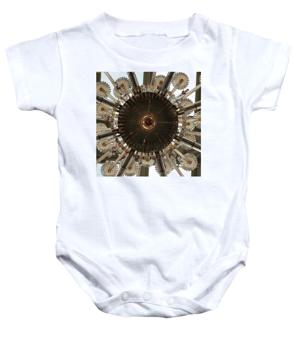 Chandelier Baby Onesie featuring the photograph Nice France Mall 02 by Annette Hadley