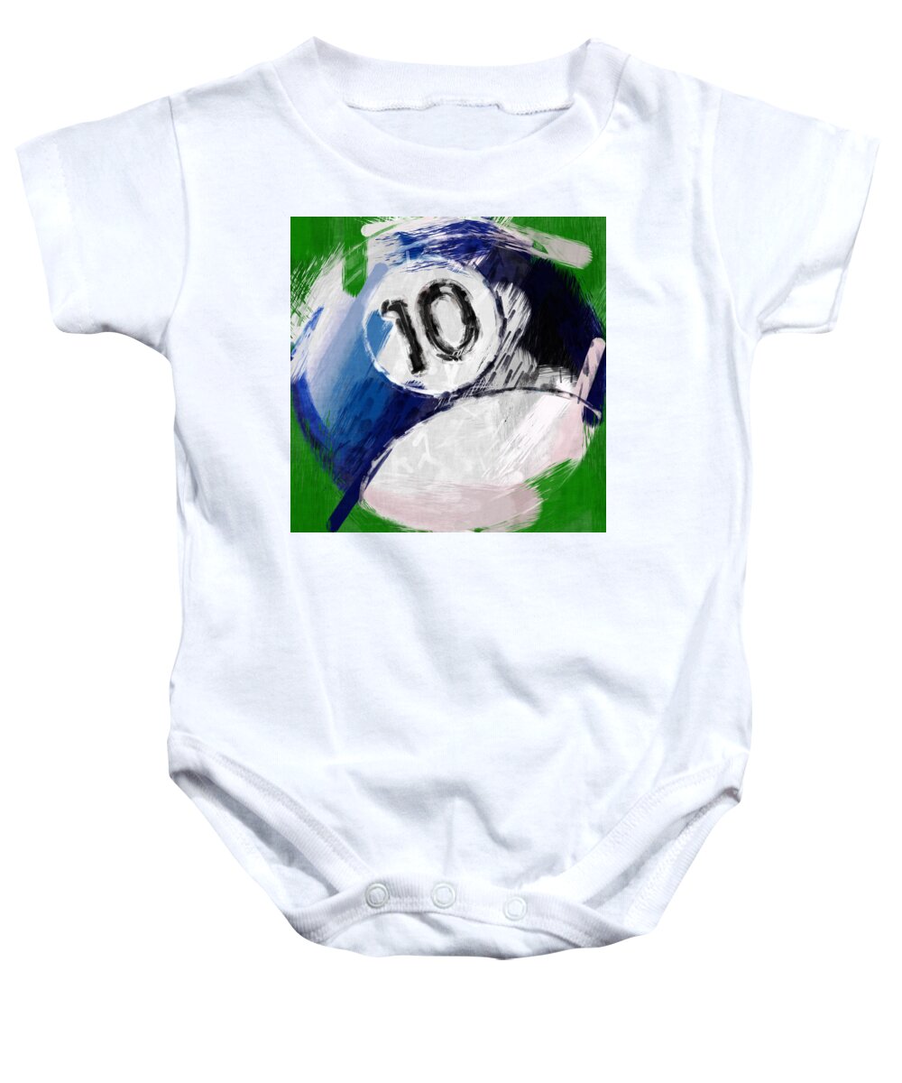 Ten Baby Onesie featuring the photograph Number Ten Billiards Ball Abstract by David G Paul
