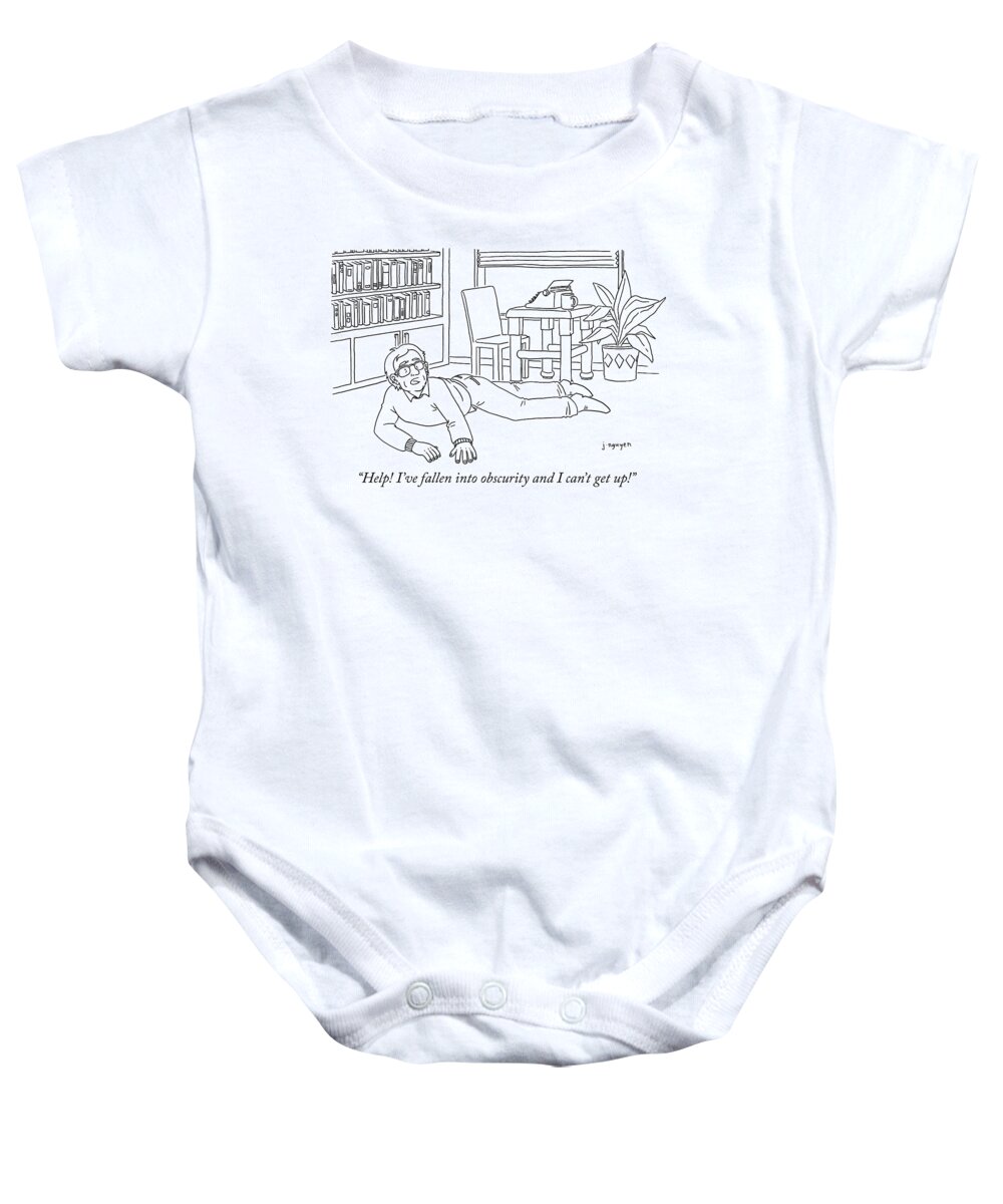 “help! I’ve Fallen Into Obscurity And Can’t Get Up!” Baby Onesie featuring the drawing Obscurity by Jeremy Nguyen