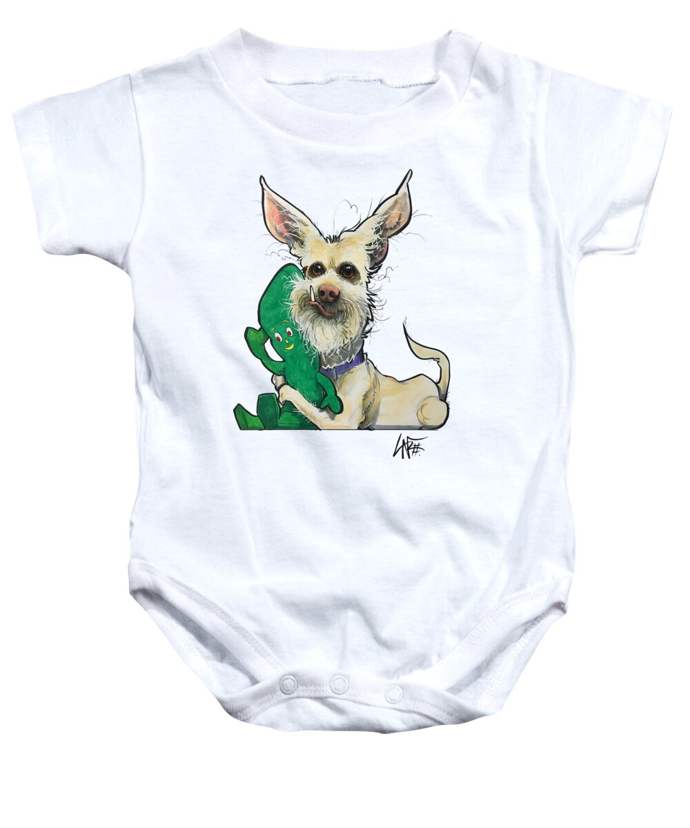O'conner Baby Onesie featuring the drawing O'Conner 3971 BEANS by Canine Caricatures By John LaFree
