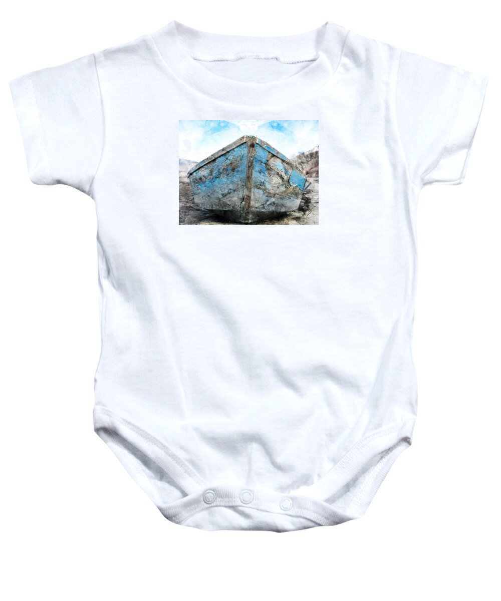 Boat Baby Onesie featuring the photograph Old Blue # 2 by Ed Hall