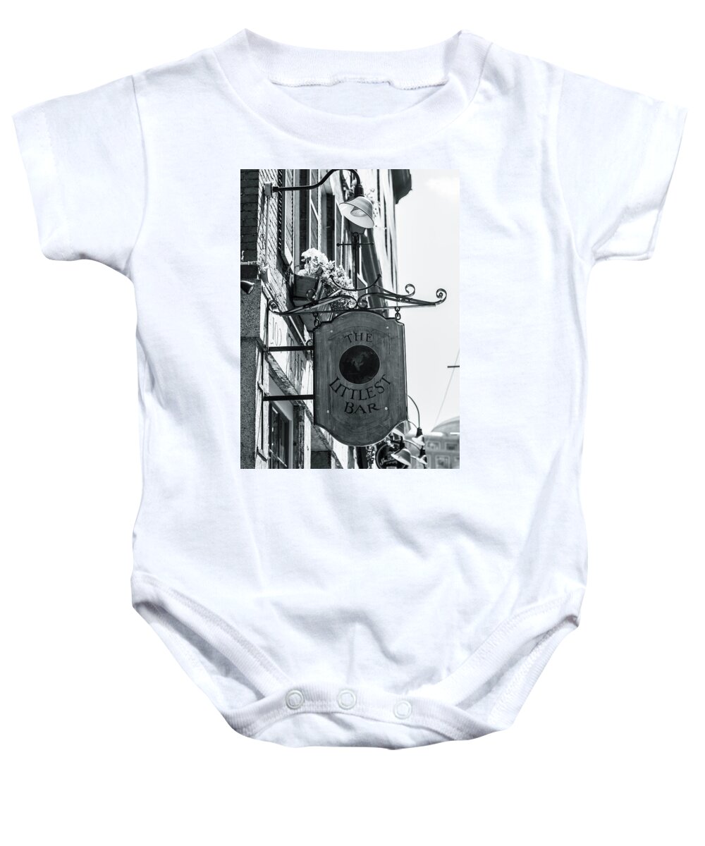 Bar Baby Onesie featuring the photograph Old City Bar sign by Jason Hughes