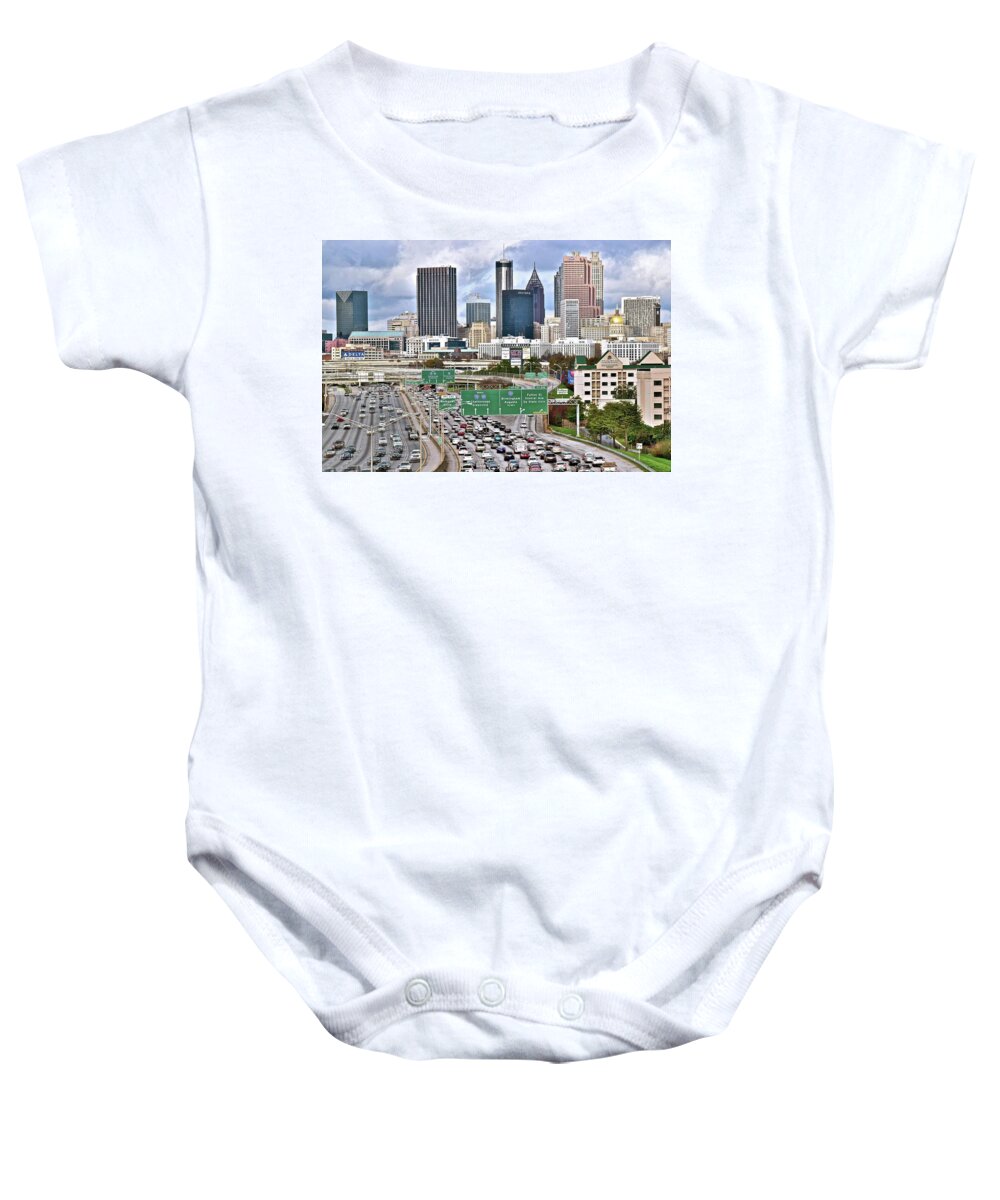 Atlanta Baby Onesie featuring the photograph On the Highways and Byways by Frozen in Time Fine Art Photography