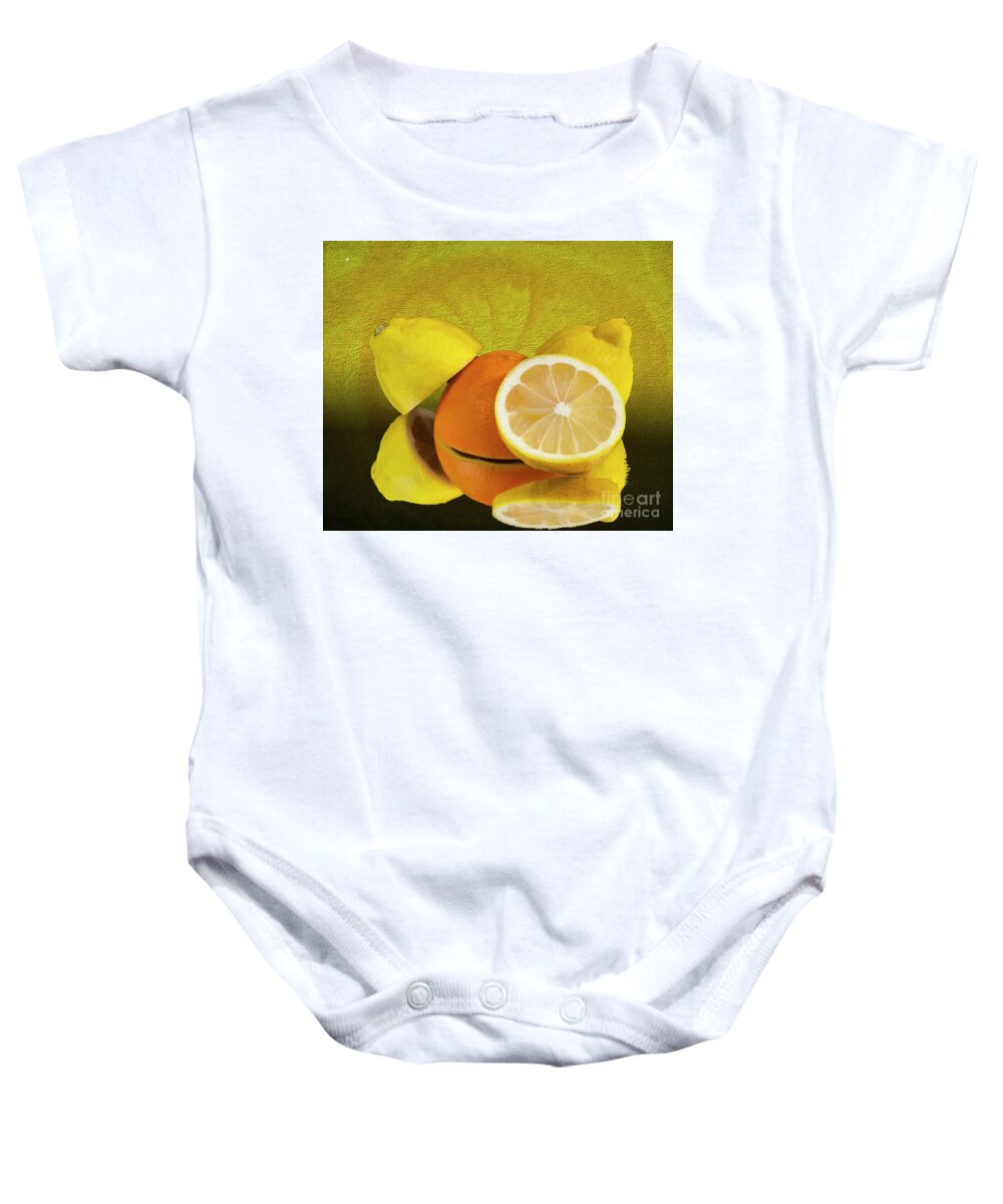 Oranges Baby Onesie featuring the photograph Oranges and Lemons by Shirley Mangini