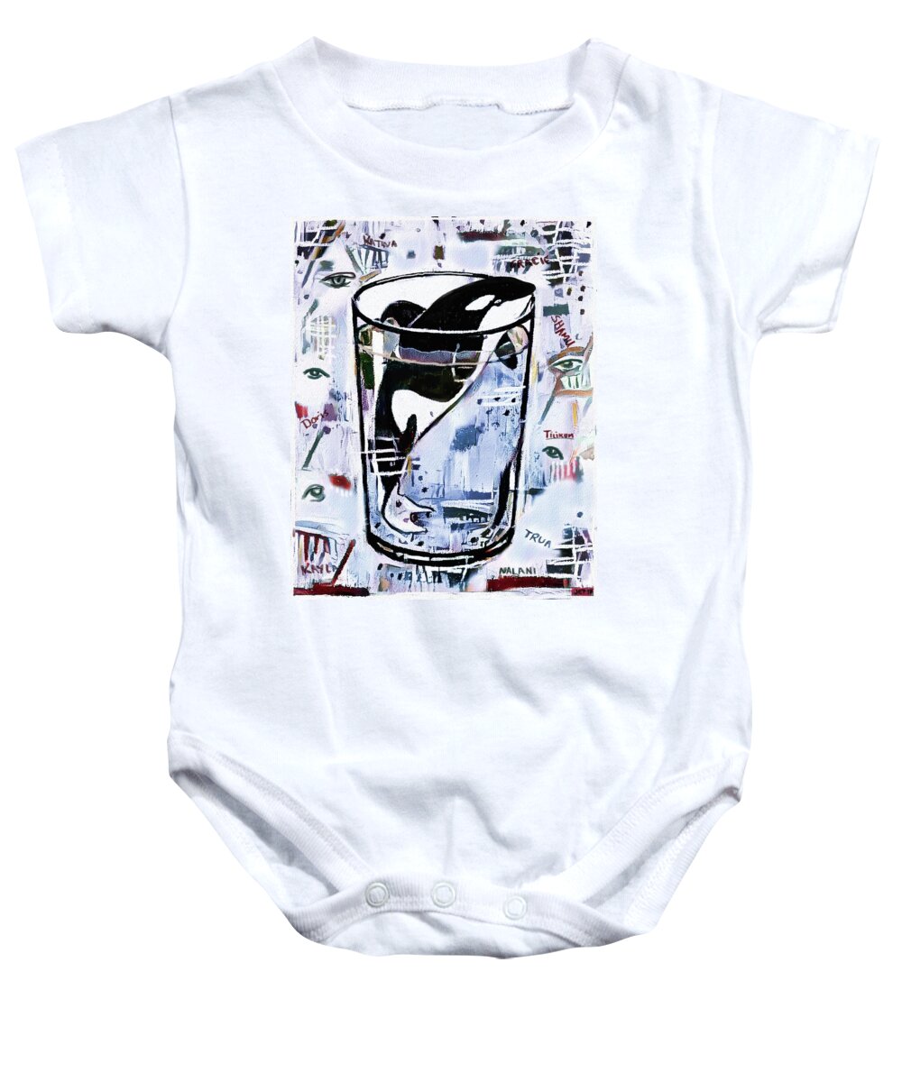 Orca Baby Onesie featuring the digital art Orca #1 by Jann Paxton