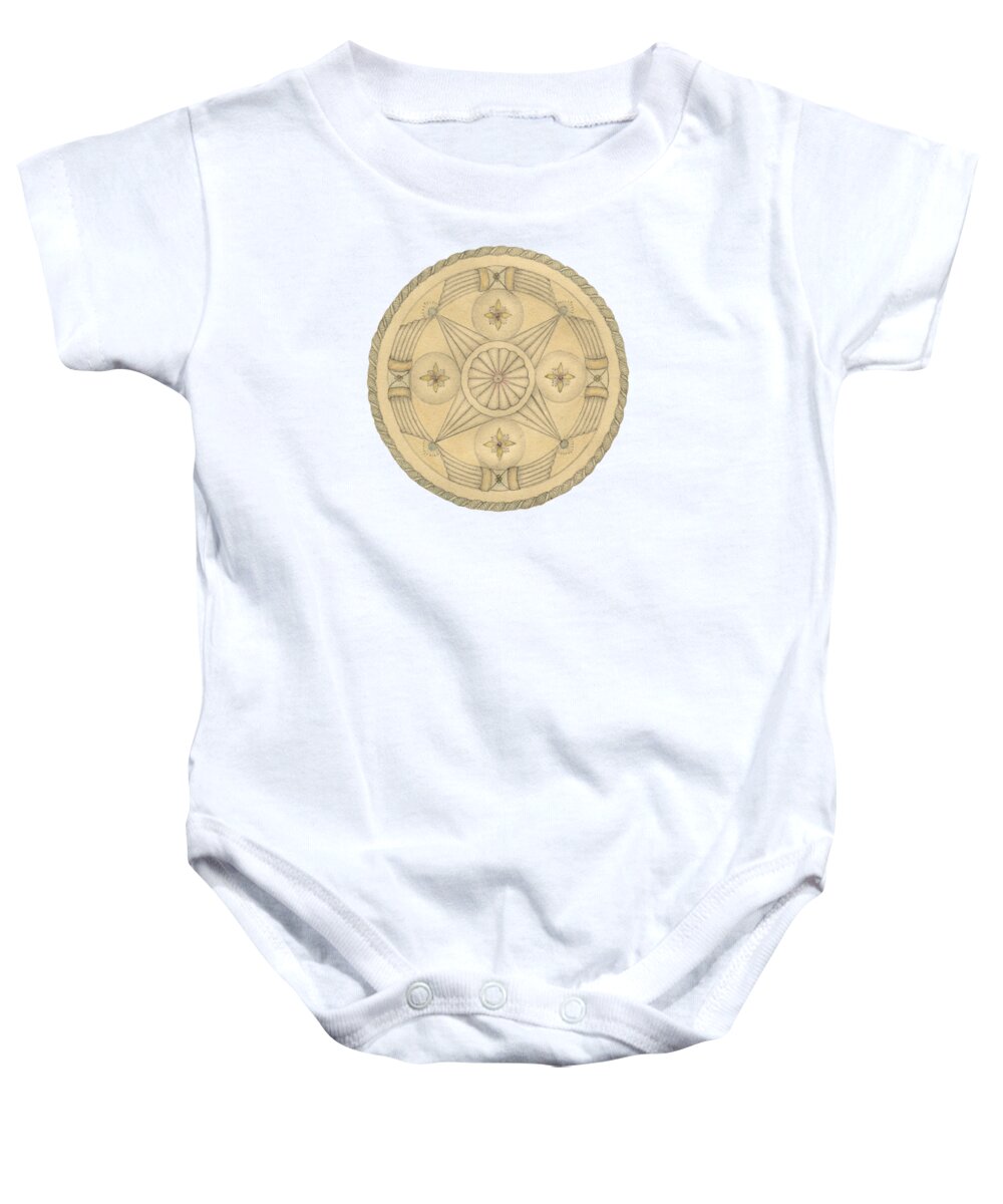 J Alexander Baby Onesie featuring the drawing Ouroboros ja079 by Dar Freeland