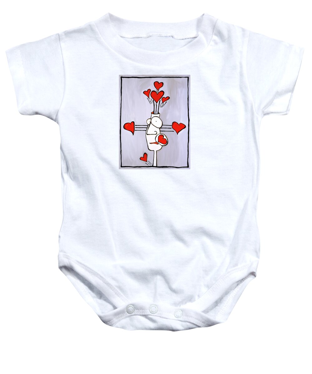 Gallery Baby Onesie featuring the painting Overflow by Dar Freeland