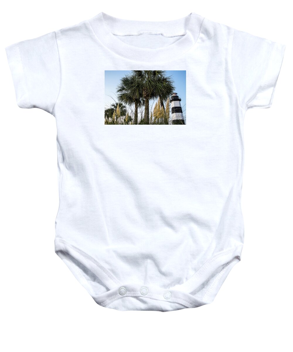 Little River Baby Onesie featuring the photograph Palms at Lightkeepers by David Smith