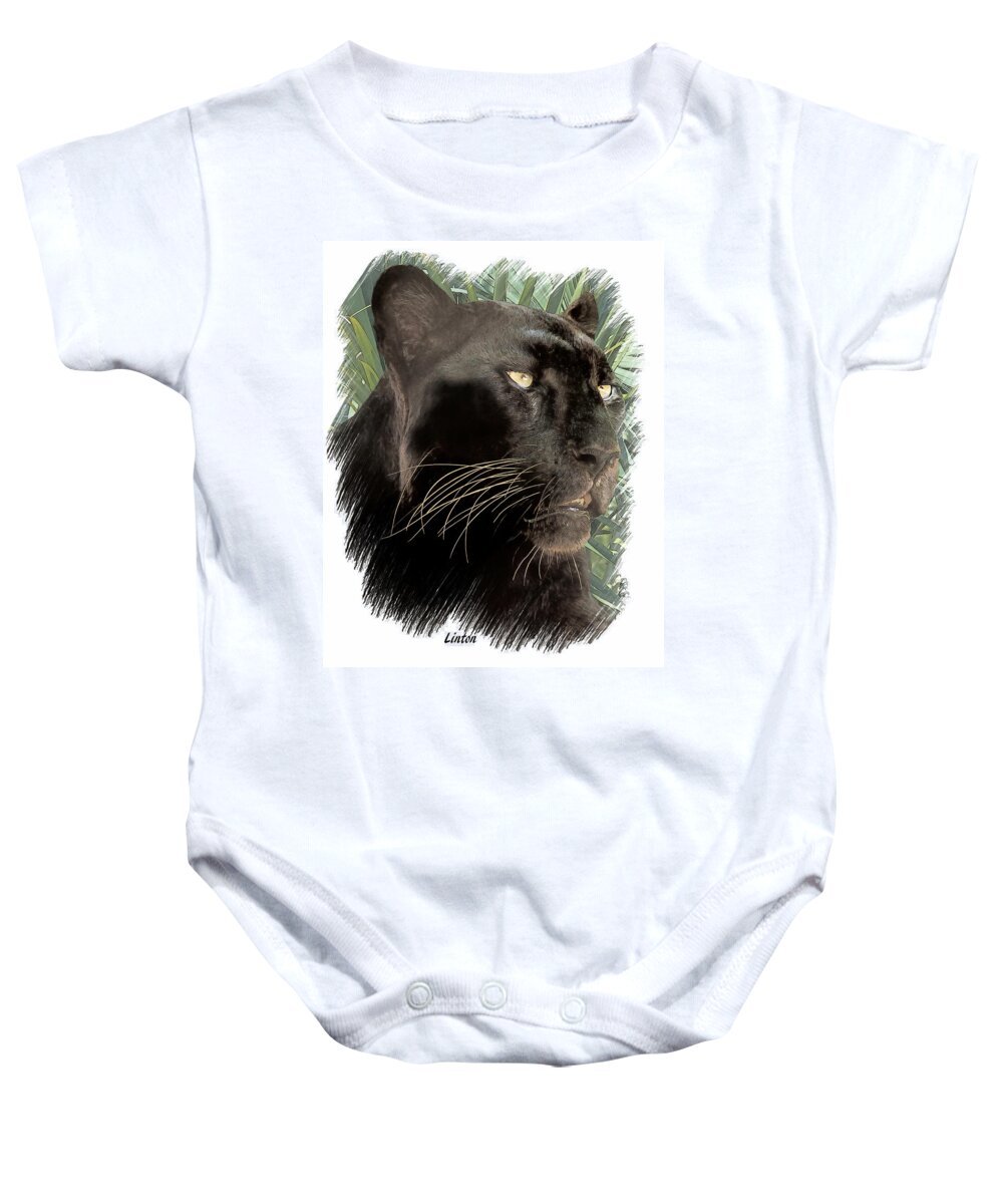 Leopard Baby Onesie featuring the digital art Panther 8 by Larry Linton