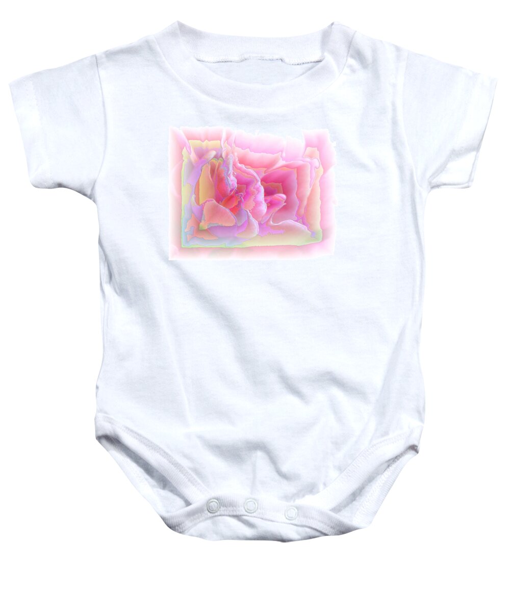 Delicate Baby Onesie featuring the photograph Passionate Pink Enamel by Carolyn Jacob