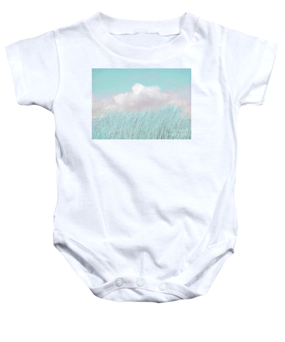 Sea Baby Onesie featuring the photograph Pastel Blue Seaside by Hal Halli