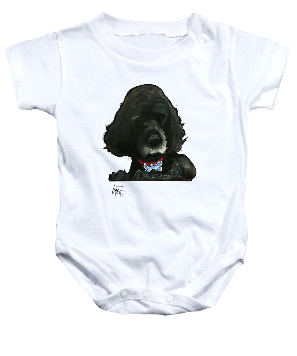 Pet Portrait Baby Onesie featuring the drawing Patten 3394 by Canine Caricatures By John LaFree