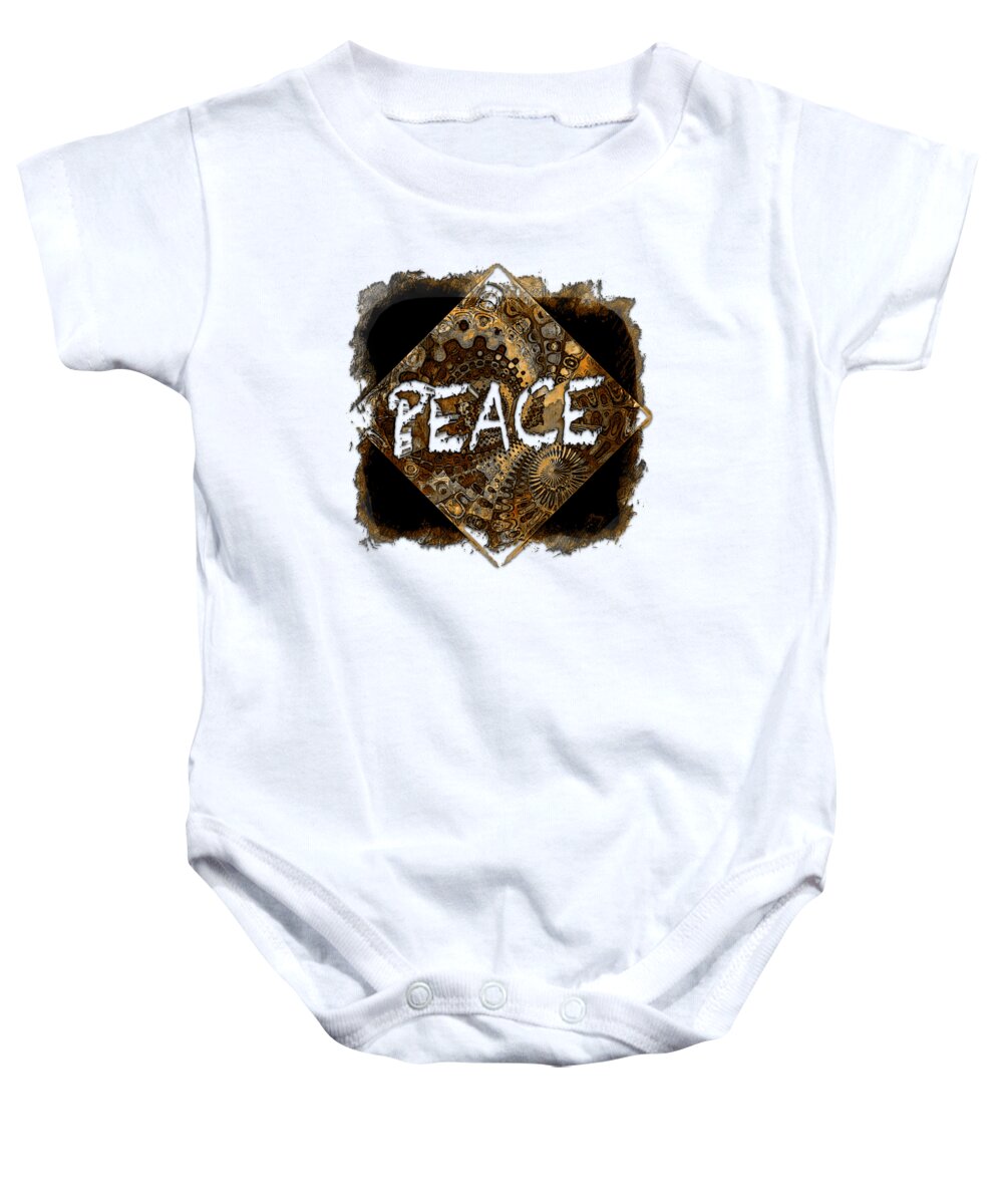 Peace Baby Onesie featuring the photograph Peace Muted Earthy 3 Dimensional by DiDesigns Graphics