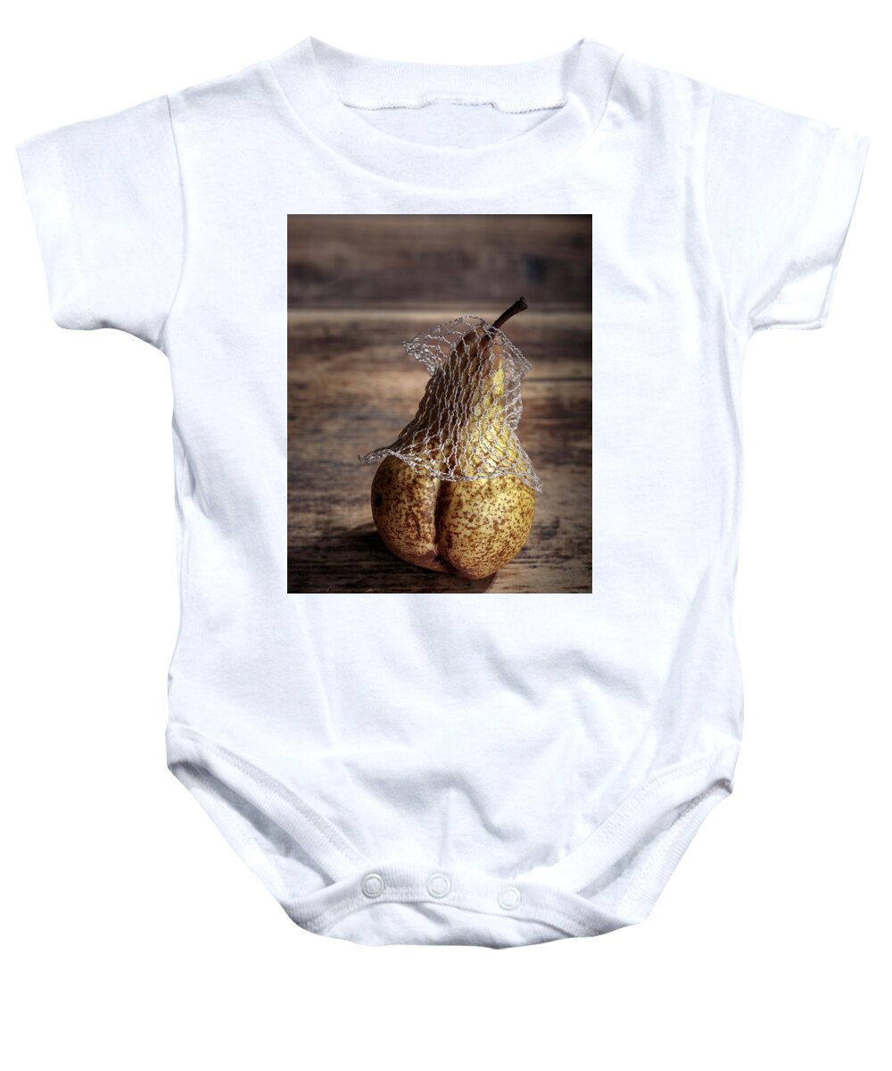 Still Life Baby Onesie featuring the photograph Pear by Nailia Schwarz