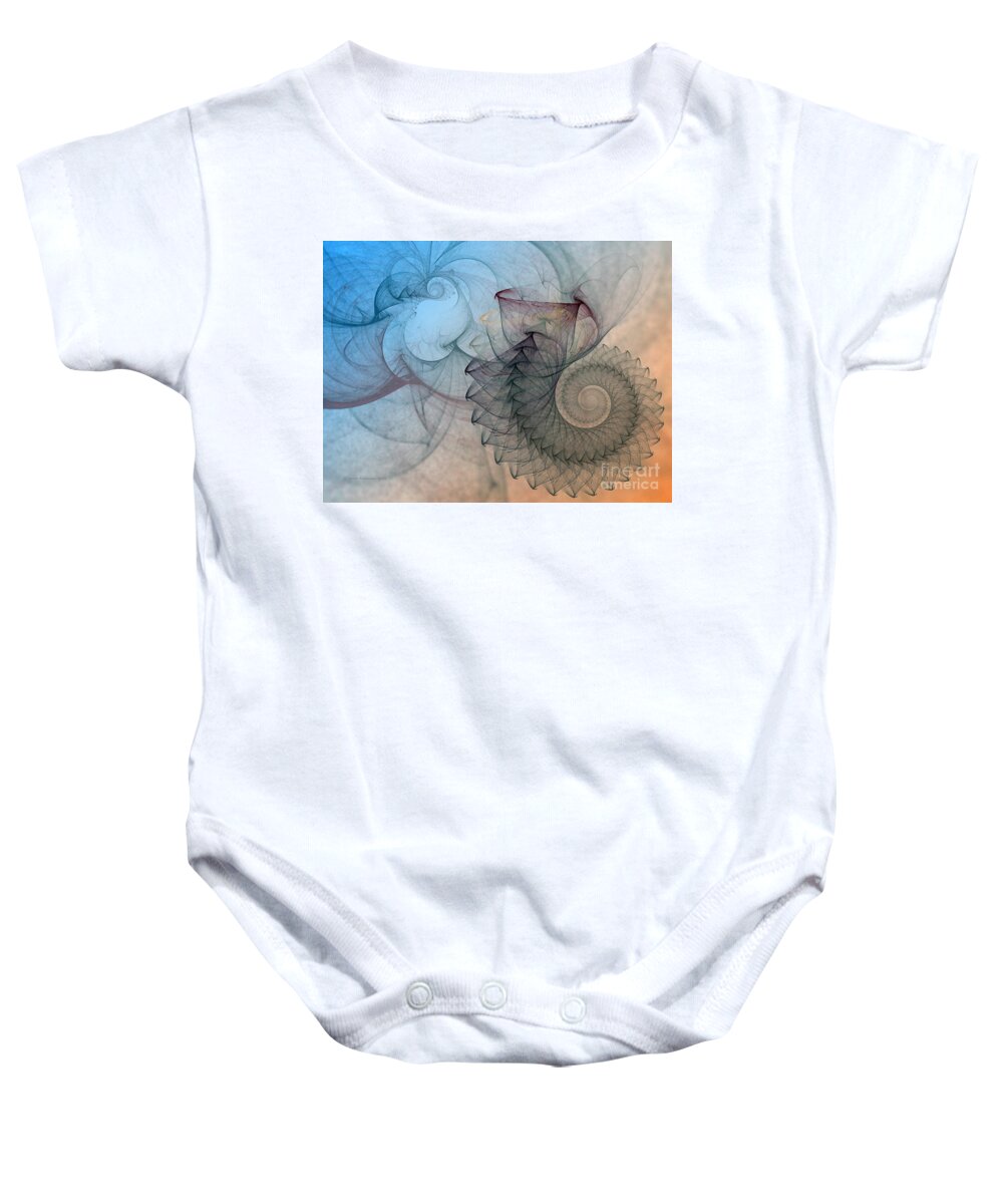 Abstract Baby Onesie featuring the digital art Pefect Spiral by Karin Kuhlmann