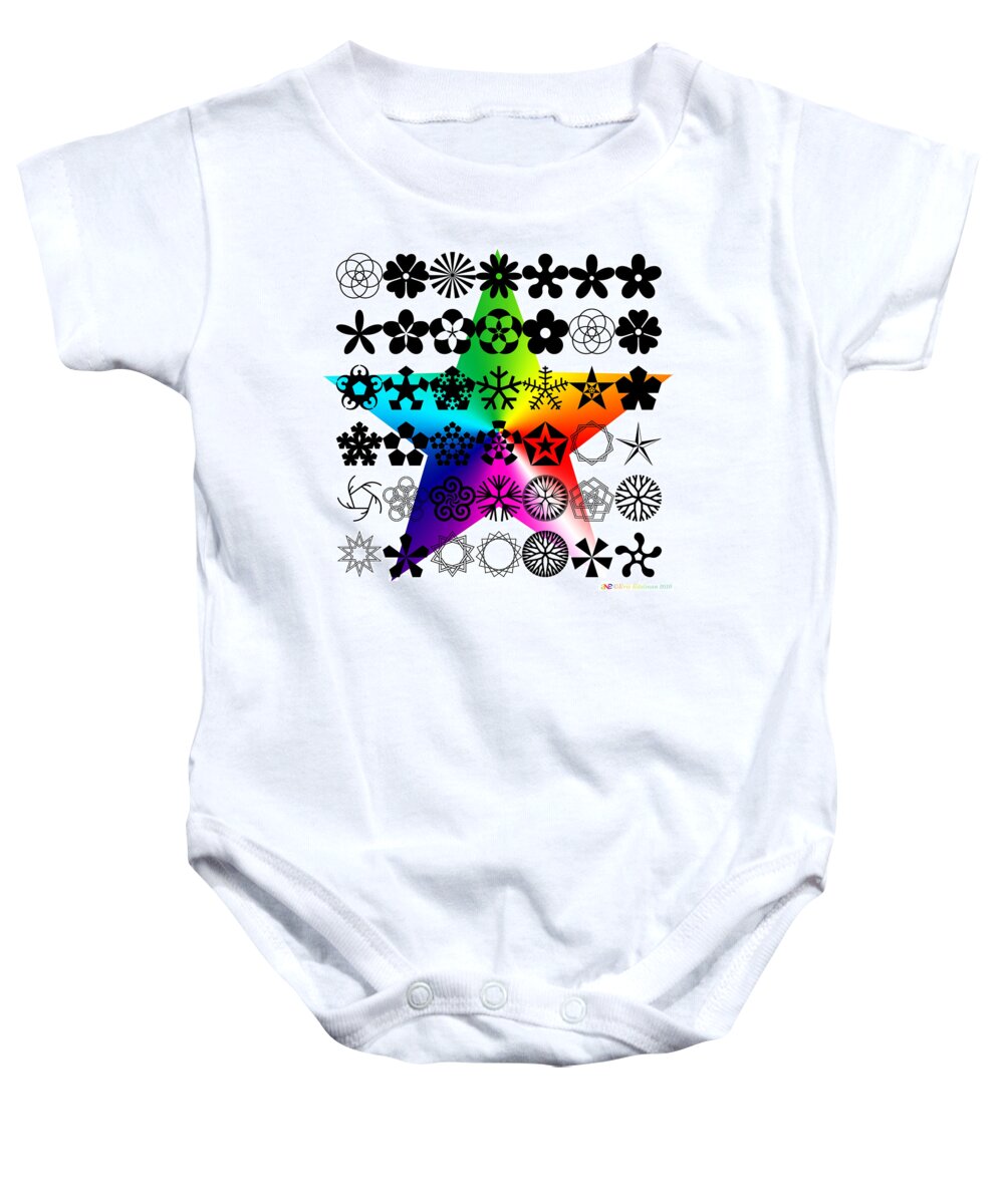 Pentacle Baby Onesie featuring the digital art Pentamorously Yours by Eric Edelman