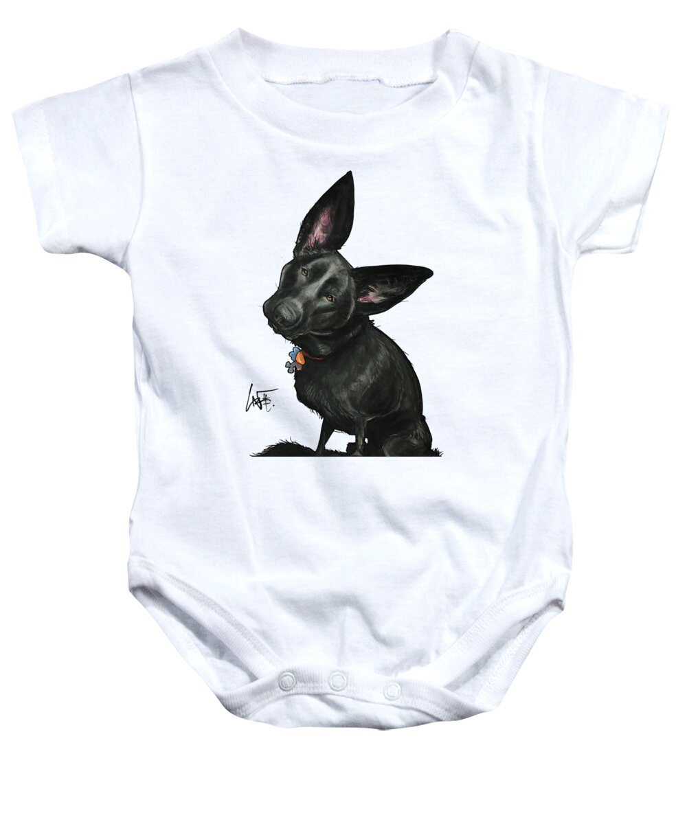 German Shepherd Baby Onesie featuring the drawing Perella 3818 by Canine Caricatures By John LaFree