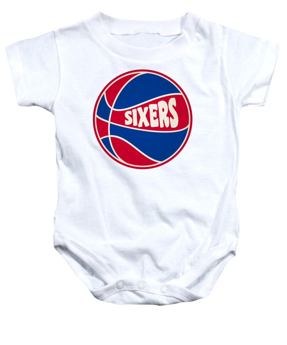 76ers Baby Onesie featuring the photograph Philadelphia 76ers Retro Shirt by Joe Hamilton