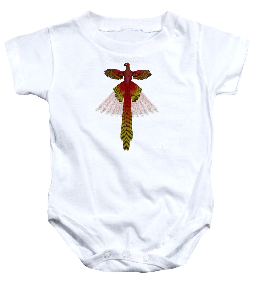 Phoenix Baby Onesie featuring the painting Phoenix Firebird by Corey Ford