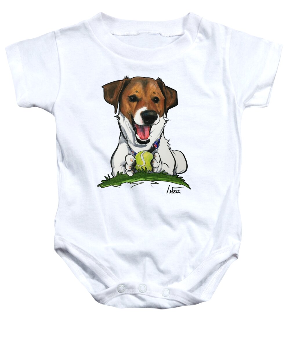 Pinard Baby Onesie featuring the drawing Pinard 3941 by Canine Caricatures By John LaFree