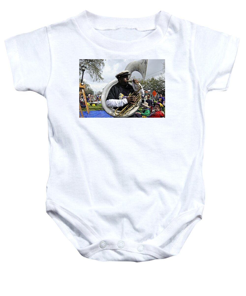 Music Baby Onesie featuring the photograph Playing to the Crowd by Kathleen K Parker
