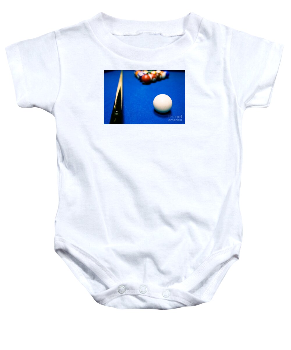Pool Baby Onesie featuring the photograph 8 Ball Pool Table by Andy Myatt
