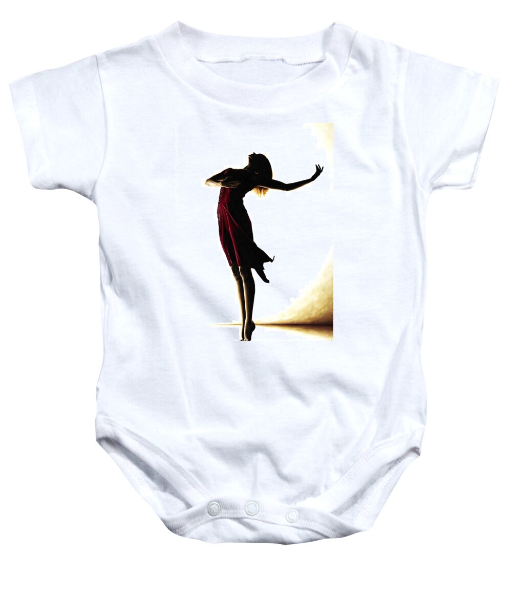 Ballet Baby Onesie featuring the painting Poise in Silhouette by Richard Young