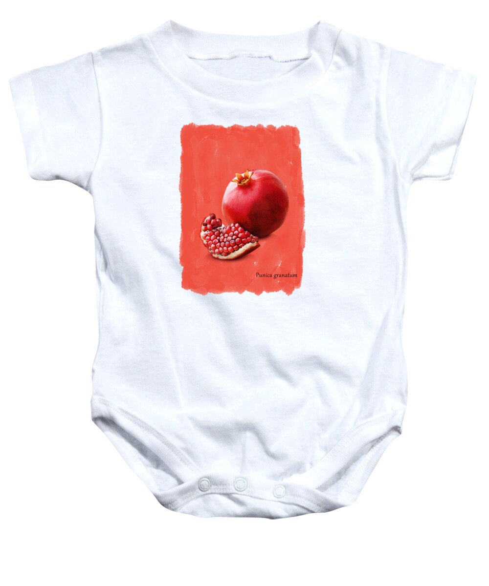 Pomegranate Baby Onesie featuring the photograph Pomegranate by Mark Rogan