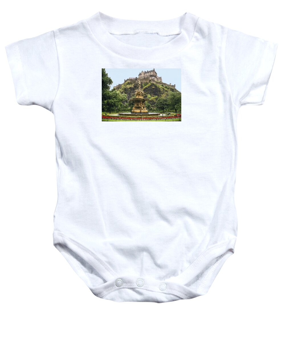 Princes St. Gardens Baby Onesie featuring the photograph Princes Street Gardens by Sally Weigand