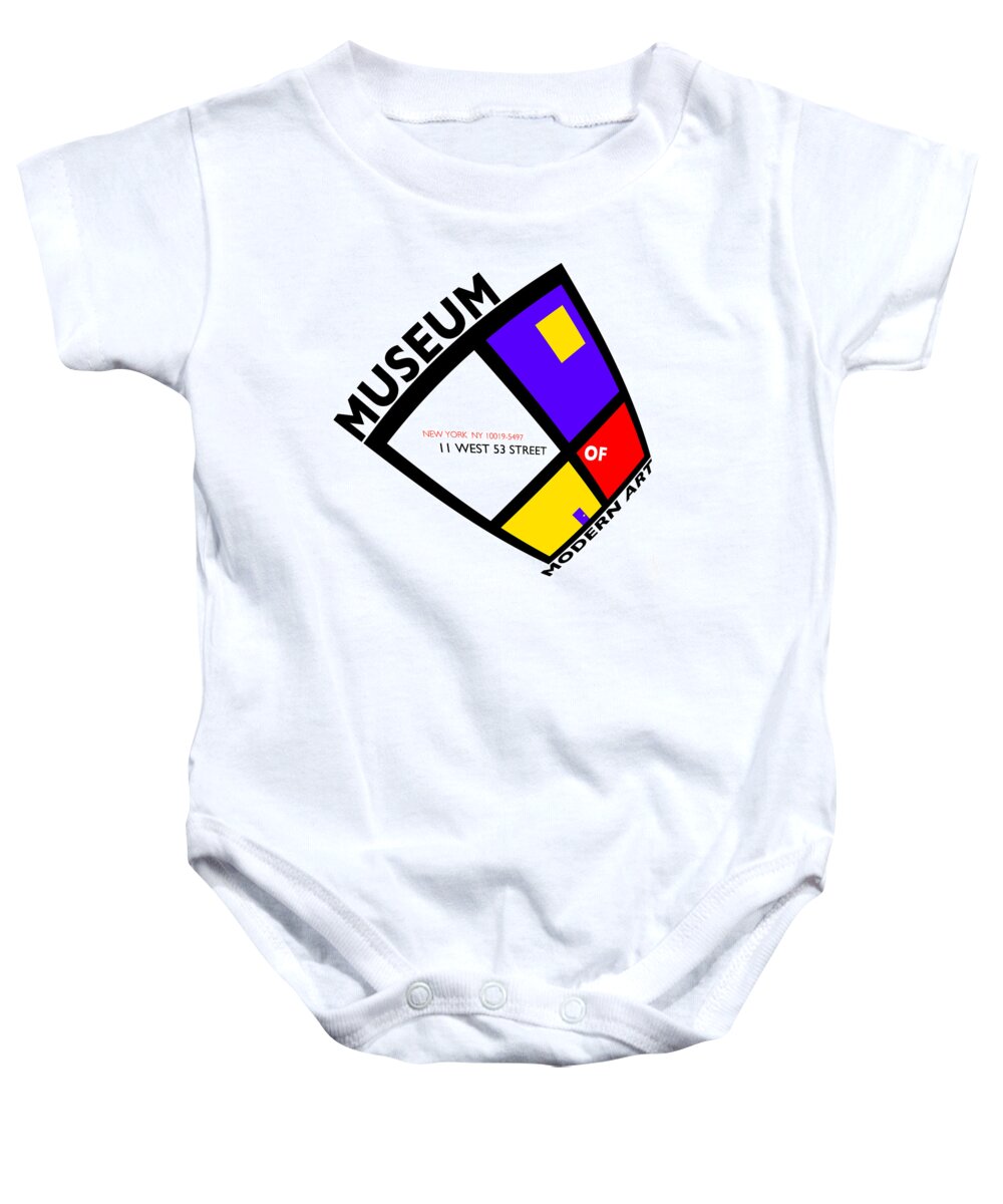 Moma Baby Onesie featuring the painting Putting On De Stijl by Charles Stuart