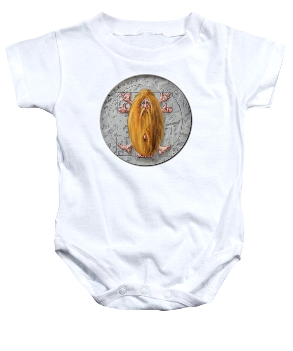 Gnome Baby Onesie featuring the painting Quadrature of the Circle by Victor Molev