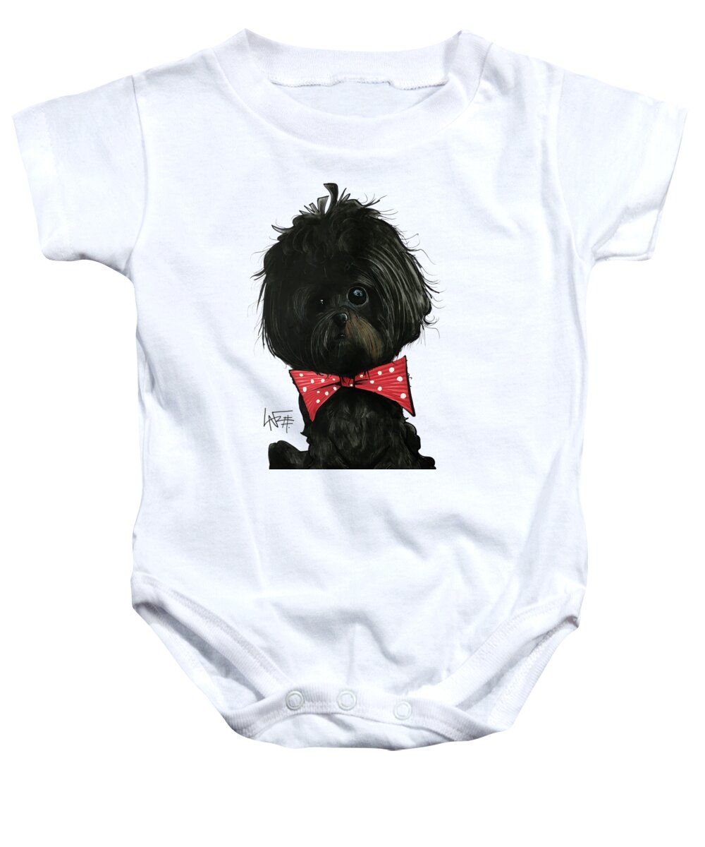 Pet Portrait Baby Onesie featuring the drawing Quarles 7-1479 by Canine Caricatures By John LaFree