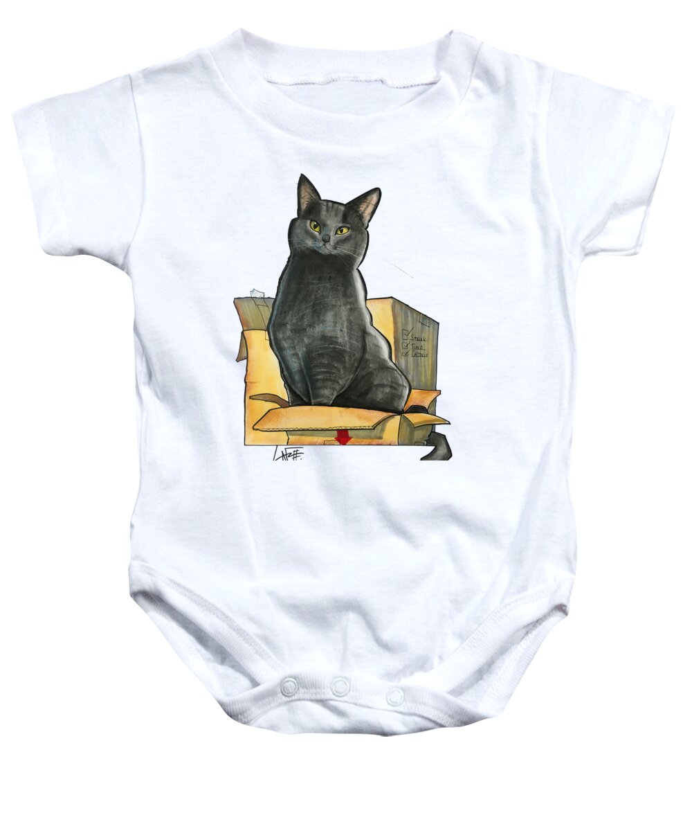 Pet Portrait Baby Onesie featuring the drawing Rackley 3536 by Canine Caricatures By John LaFree