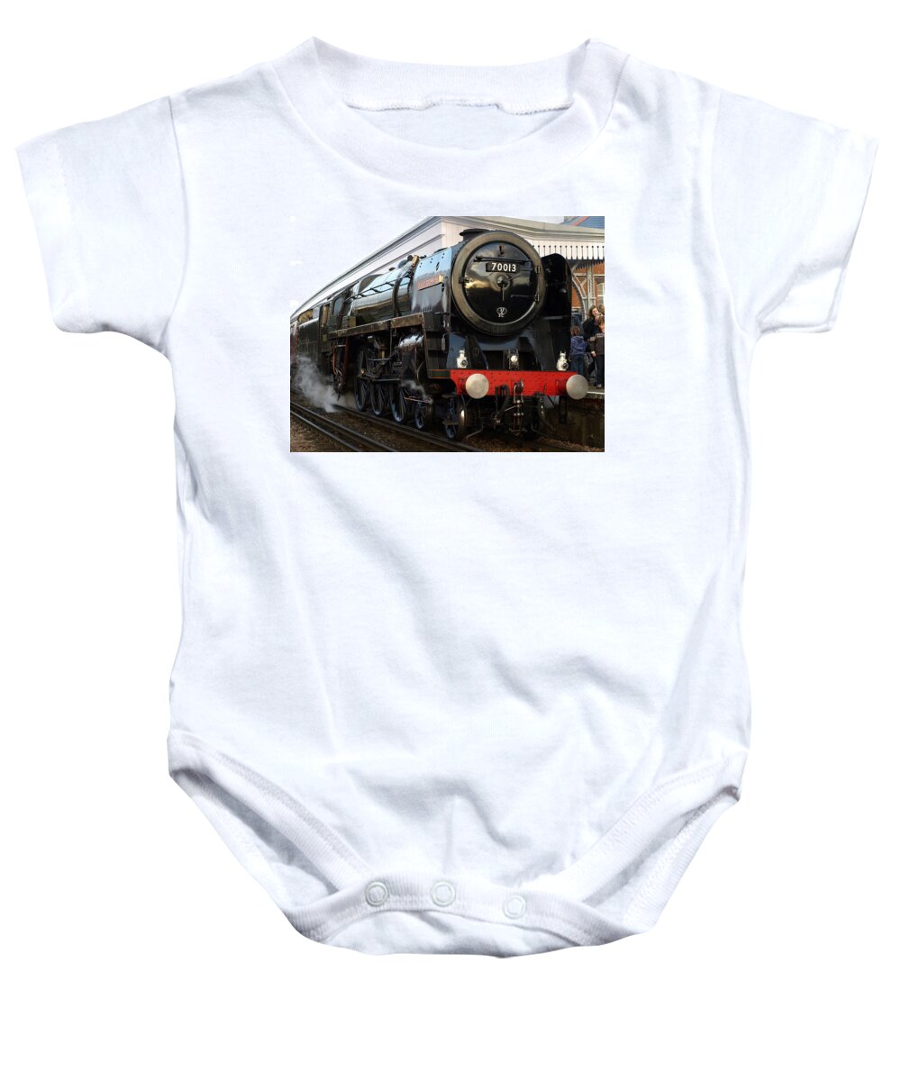 Trains Baby Onesie featuring the photograph Ready To Go by Richard Denyer