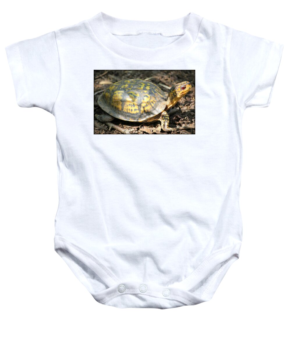  Turtle Baby Onesie featuring the photograph Red Eyes by Tammy Schneider