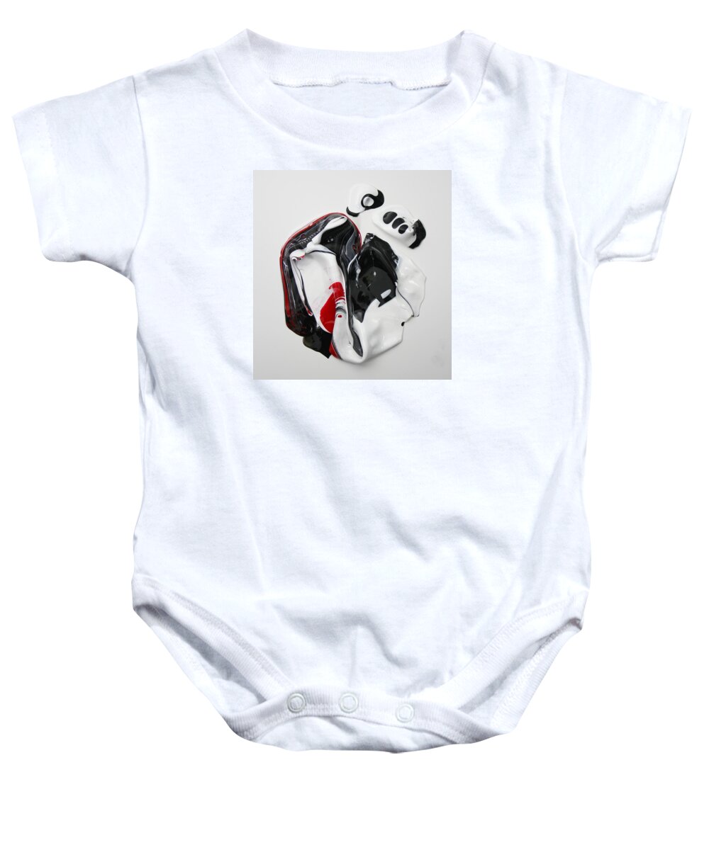 Red Baby Onesie featuring the painting Red Singularity 2 by Madeleine Arnett
