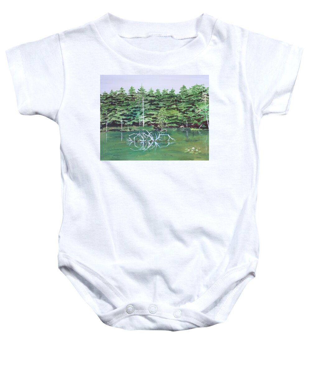 Water Baby Onesie featuring the painting Reflections by Christine Lathrop